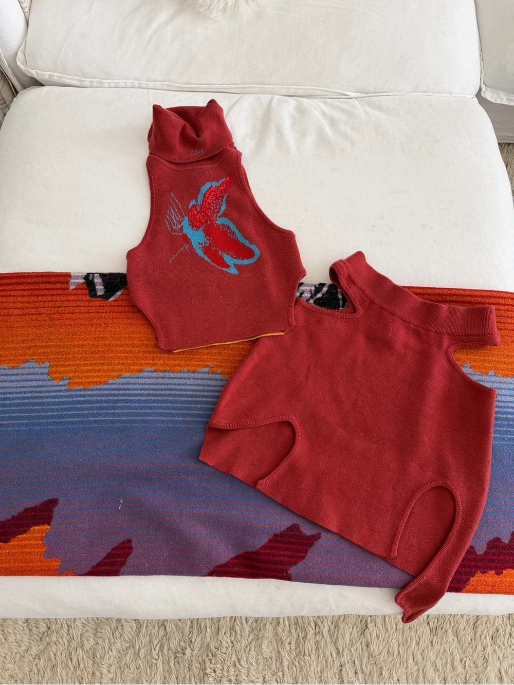 CSFC Red Knit Top and Skirt set with Butterfly Label